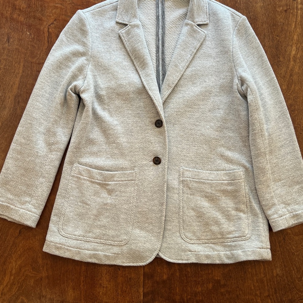 Faherty Heather-gray Knit Blazer